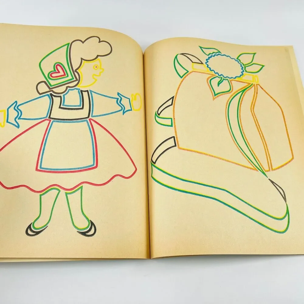 Follow the Colors Stang 1964 Illustrated Children's Whitman Coloring Book Unused